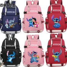 Anime Cute Fashion Cartoon Lilo& Stitch Backpack Men's And Junior High School Student Canva stravel Bag Teenage Girl Backpacks