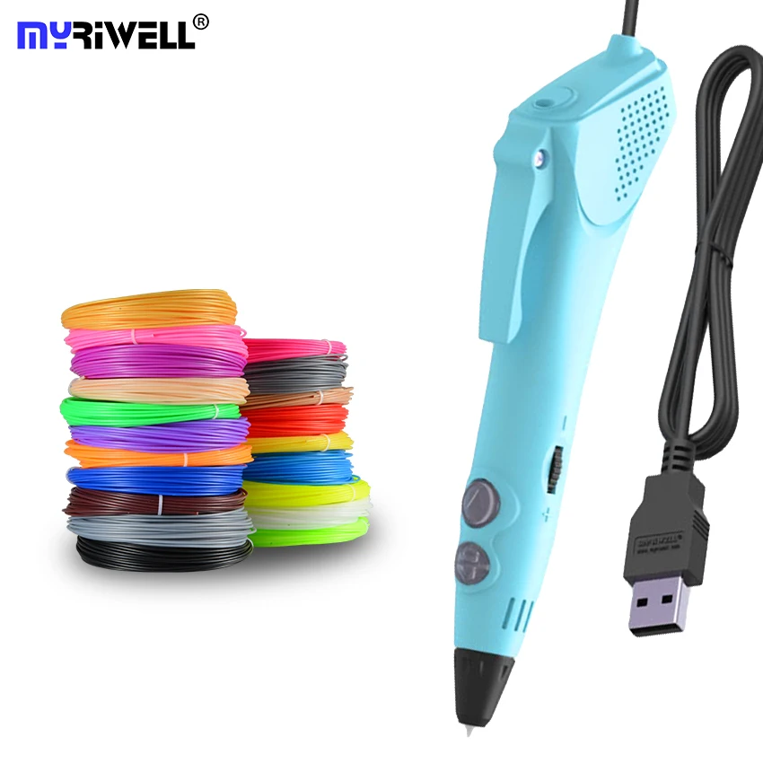 Новые Myriwell 3D ручки для печати USB низкотемпературные 3D ручки с 30 метровым PCL материалом безопасные для детей Подарки для рисования