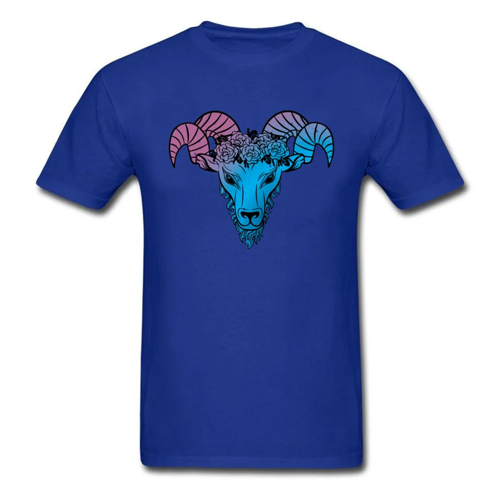 Aries Oversized Men T-shirts O-Neck Short Sleeve 100% Cotton Tops Shirts Casual Tops Tees Wholesale Aries blue