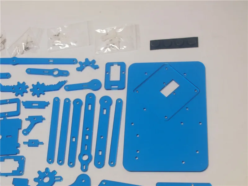 Funssor DIY meArm Мини Промышленная Роботизированная рука Deluxe Kit лазерная резка синего цвета акриловая пластина рамка 9 г микро сервоприводы meArm обучаемый