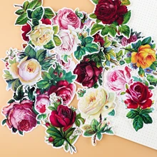 28 pçs adorável pequenas flores e rosa adesivos scrapbooking pegatinas papelaria bala diário kawaii papelaria caderno adesivo(China)