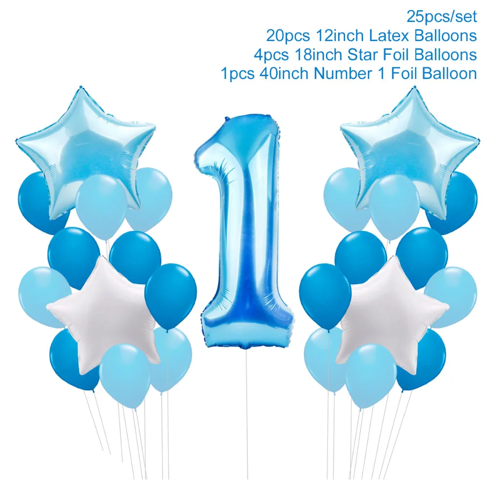 QIFU, 1 день рождения, вечерние воздушные шары из фольги, 1 день рождения, украшения для вечеринки, 1 год, 1 день рождения, украшения для мальчиков