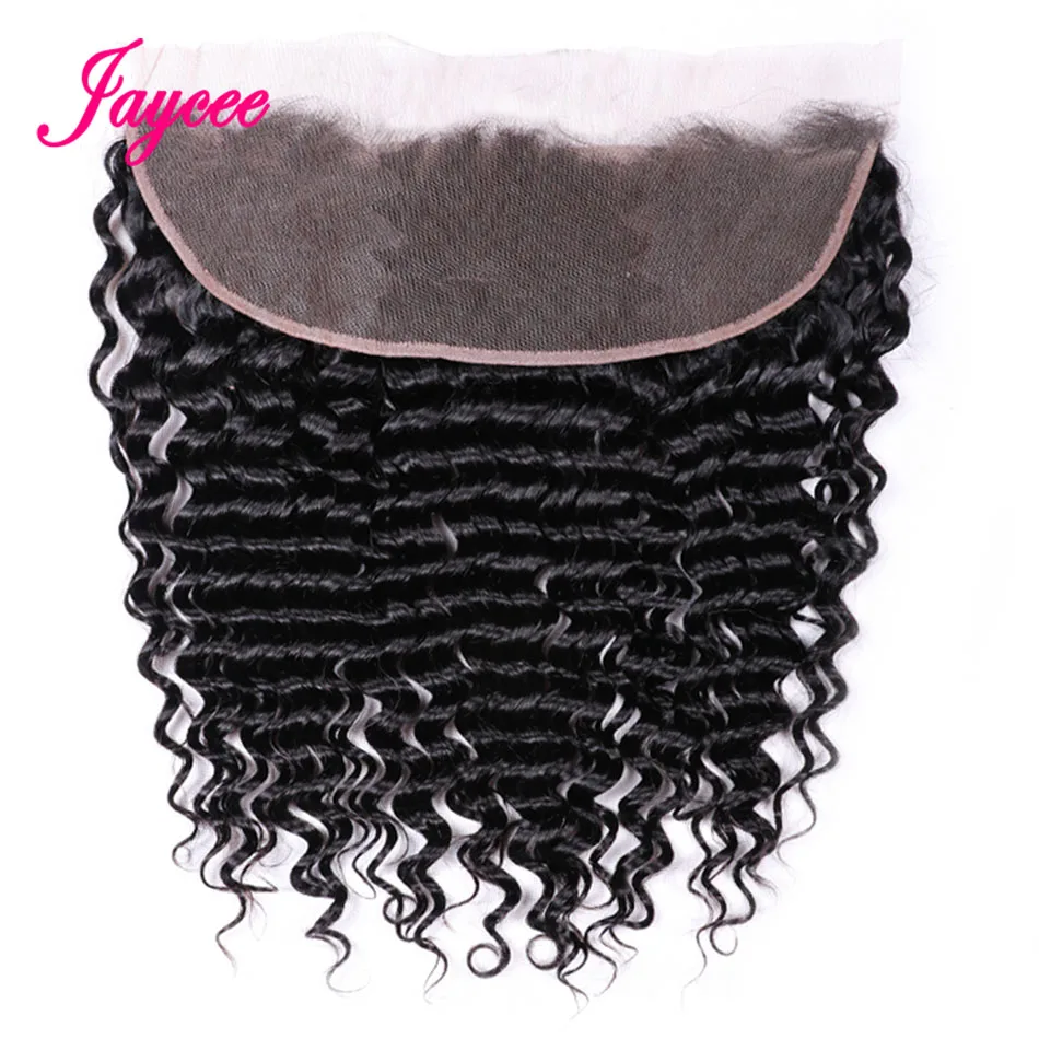 Jaycee Hair Malaysian Deep Wave Hair Lace Frontal 13*4 Ear to Ear One Piece 10-20 Inches Remy Human Hair Closure Frontal