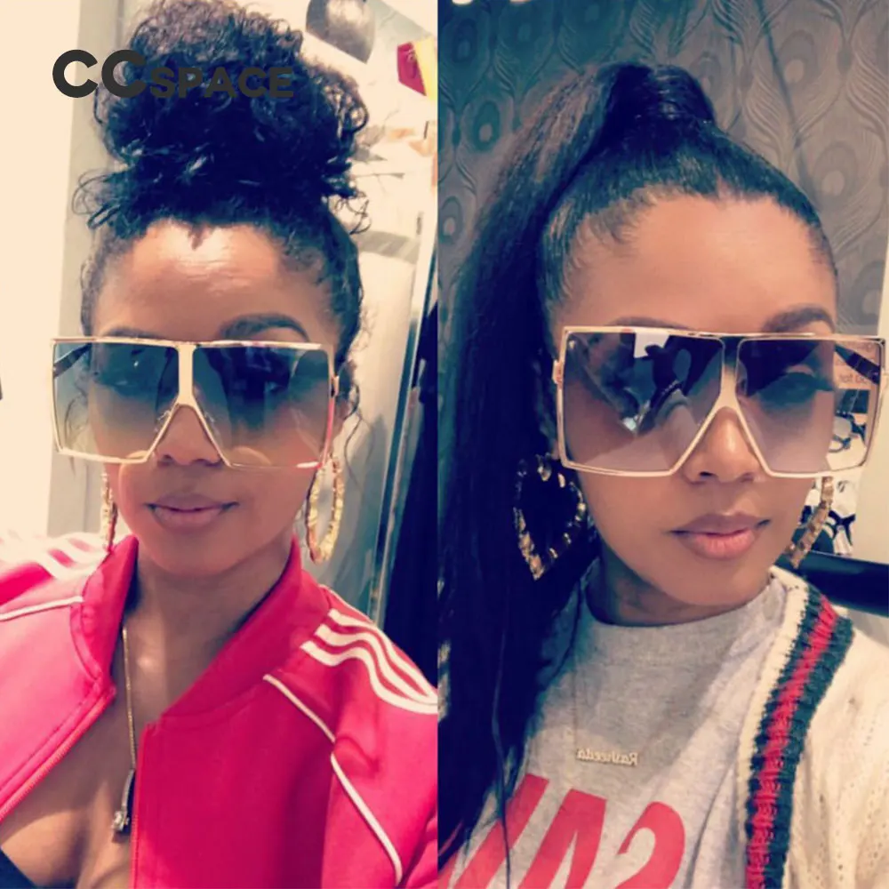 46801 большие квадратные солнцезащитные очки в металлической оправе CCSPACE для мужчин и женщин, брендовые дизайнерские модные мужские и женские очки