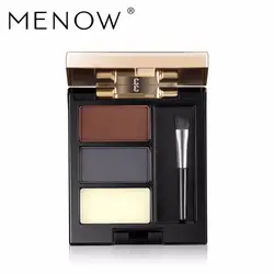 Menow Марка 3-Цвет три DimensionalEyebrows с бровей Кисть для бровей порошок Водонепроницаемый анти-пот краситель Shadow Косметика l1401