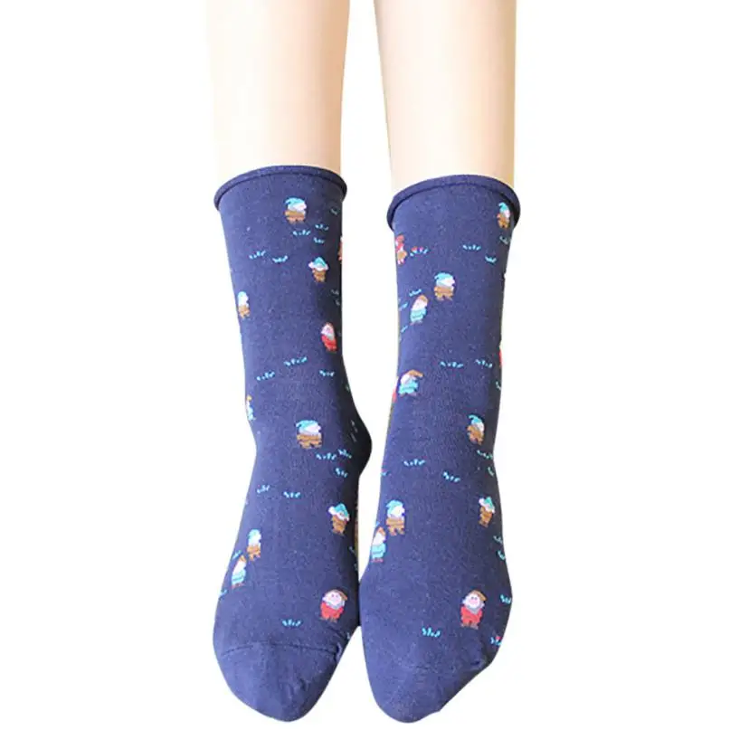 MUQGEW/Популярные Модные рождественские носки для женщин и девочек милые хлопковые мягкие дышащие теплые носки унисекс карнавальный Повседневный стиль Soxs - Цвет: Blue
