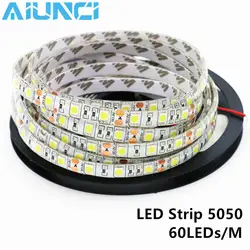 Светодиодные ленты 5050 RGB огни 12 В гибкие украшения дома освещение SMD 5050 водонепроницаемая лента со светодиодными лампами RGB/белый/теплый