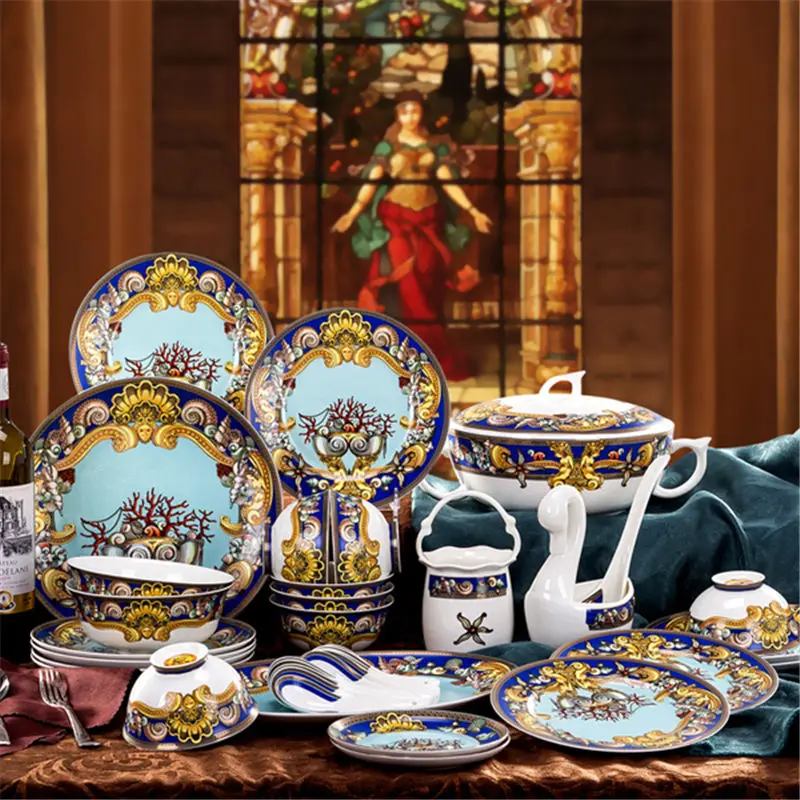 

Dinnerware Sets Ceramics Bowl Dish Soup bowl Gift Kitchen Cooking Tools Accessory Household Tableware Home Decor Porcelain