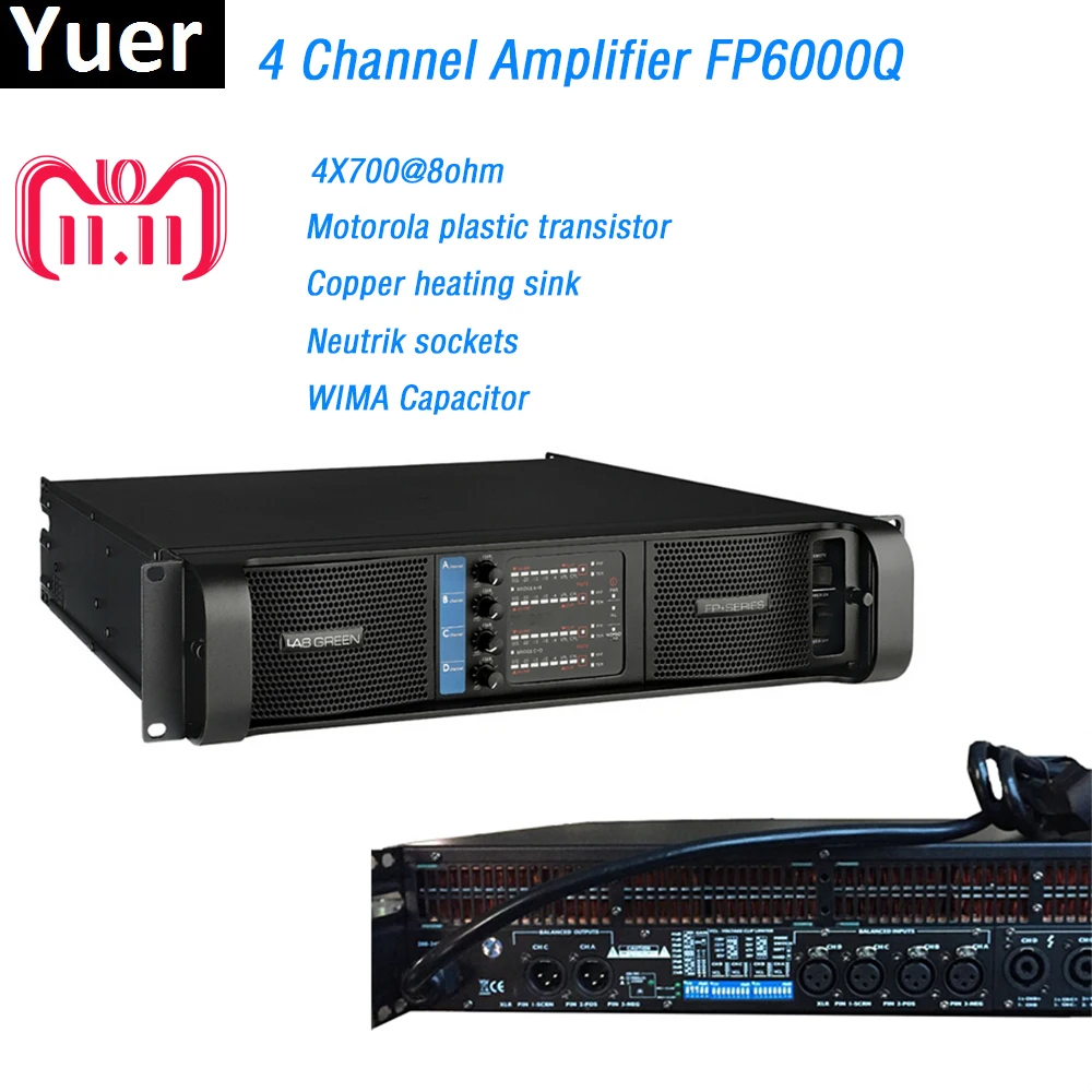 line array professional 4 Channel Amplifier FP6000Q Line neutrik connectors Sound Power Amplifier Line line array