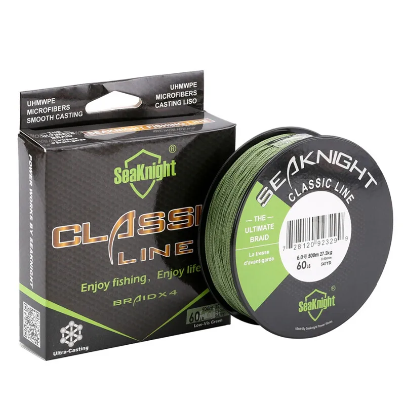 Seaknight brand 500m PE Multifilament Braided Fishing Line Ocean Fishing Gray Green White Yellow