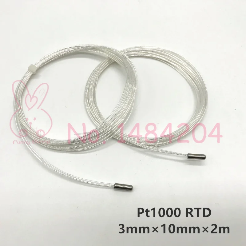 

2x PT1000 Probe 3mm*10mm 2m-wire Platinum Resistance RTD Sensor 2 Meter Two Wires Temperature Detector Max. 400 C Degree