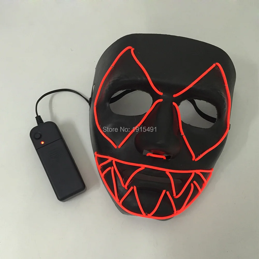 

Making Fashion Accessory Sawtooth Led Strip Scary Party Mask Light Up Fluorescent Jagged Mask Rave Costume Party New Year Favor