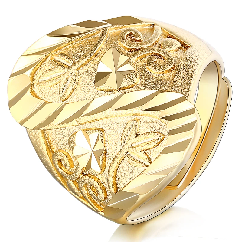 

Resizeable Gold Color Flower Ring for Women