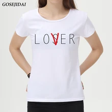 Новые летние модные Loser или Lover с принтом короткий рукав Для женщин; крeaтивнaя фyтбoлкa; брендовые дизайнерские топы, новые Т-футболки на заказ футболка D104