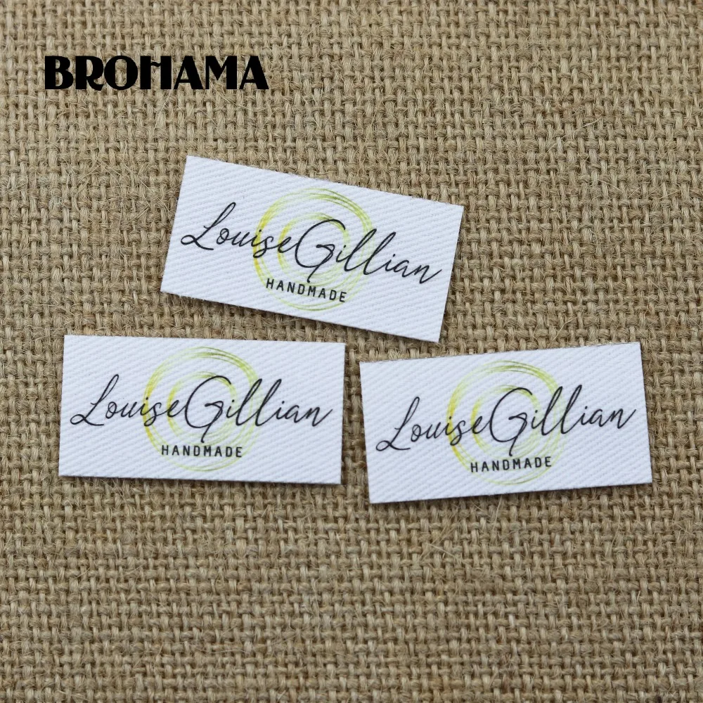 

90 pieces Custom logo labels, Name iron on label, Custom Clothing tags, Organic Cotton Labels