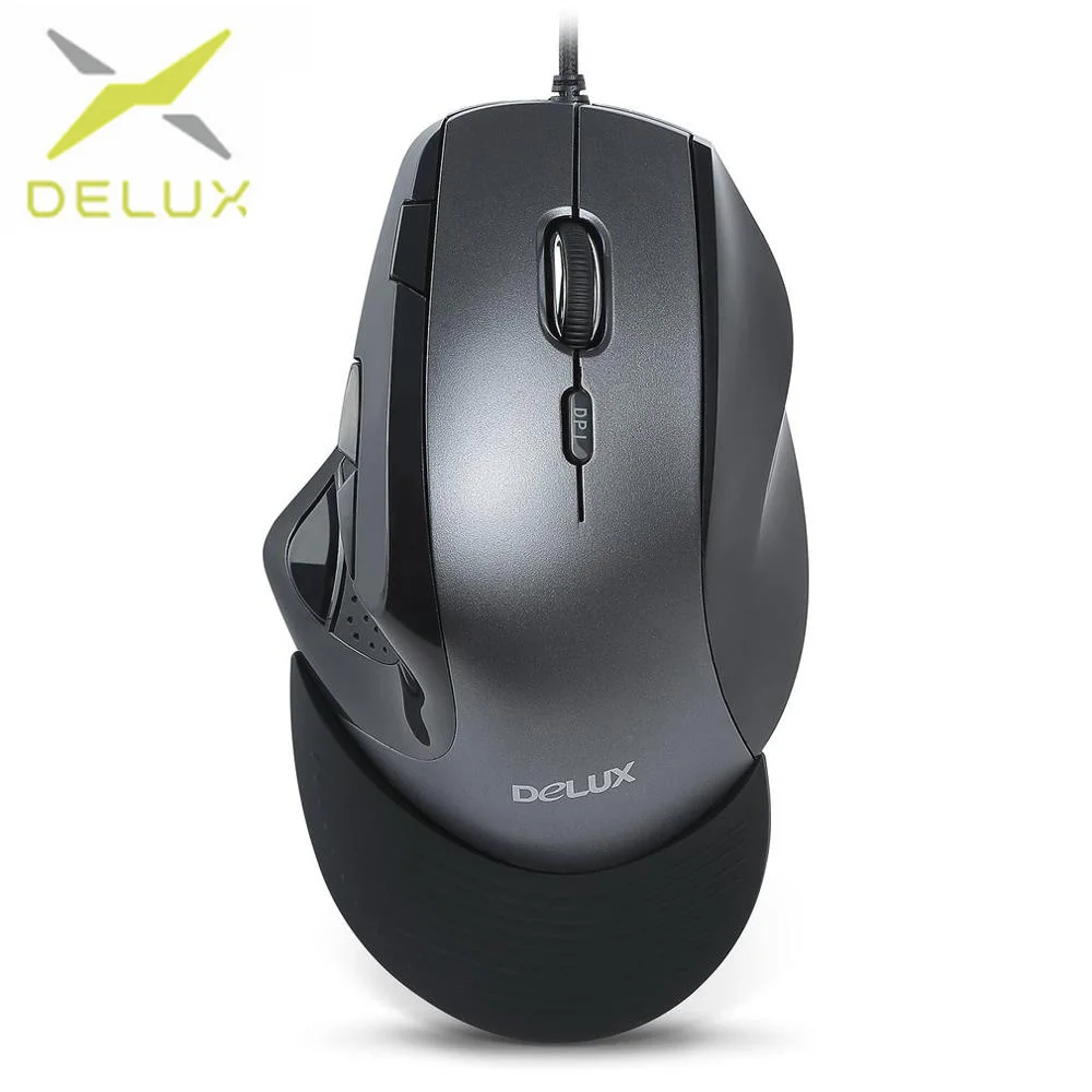 

Delux M910 wired gaming mouse Ergonomic design Removable wrist support for portable mouse Reduce wrist pressure For PC Laptop