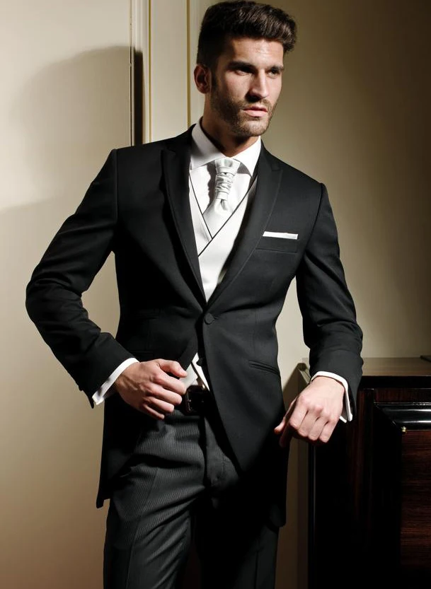 2015 por encargo del novio esmoquin, negro banquete de