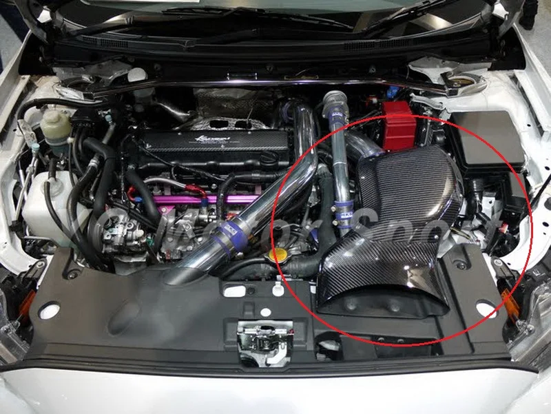 

Car Accessories Carbon Fiber H KAISAI Style Air Intake Box with Metal Fitting Kit Fit For 2008-2012 Evolution EVO X 10 Air Box