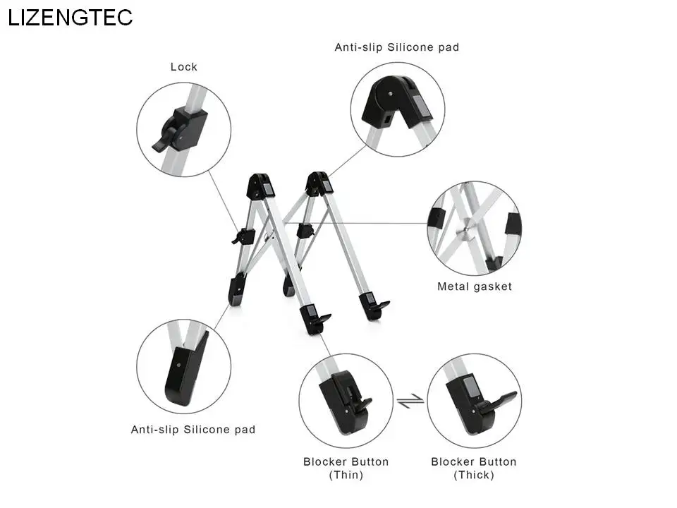 shipping lizengtec алюминиевая регулируемая подставка для ноутбука складной портативный подходит для ноутбука и планшета и Макс 17 дюймов