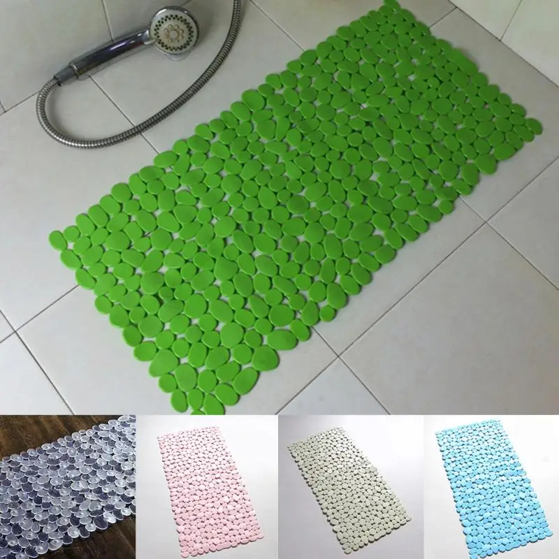 New Shower Bath Tub Mat With Suction Cups Pebble Bath Mats Transparent