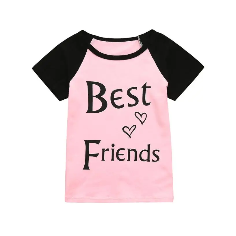 Baby Tops Summer Cotton Baby Boys Girls Clothes Patchwok Letter Tops Family Matching Blouse Tees 18Jul6
