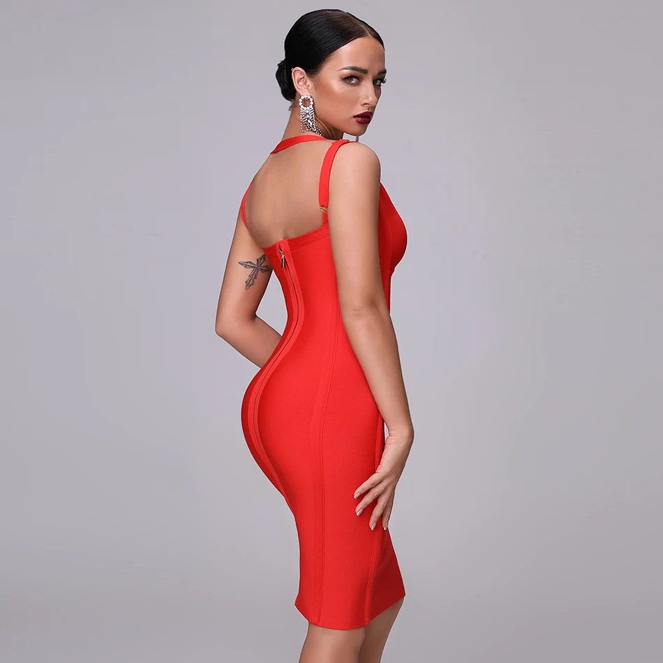 Mais-novo-2019-Celebridade-Partido-Bodycon-Bandage-Vestido-Mulheres-Branco-Spaghetti-Strap-Decote-Em-V-Runway