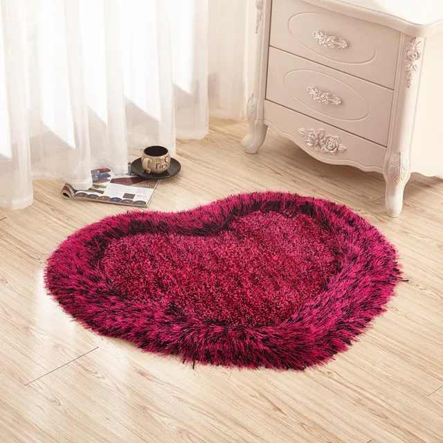 Love Heart Shaped Doormat Non Slip Soft Bathroom Floor Area Rug For