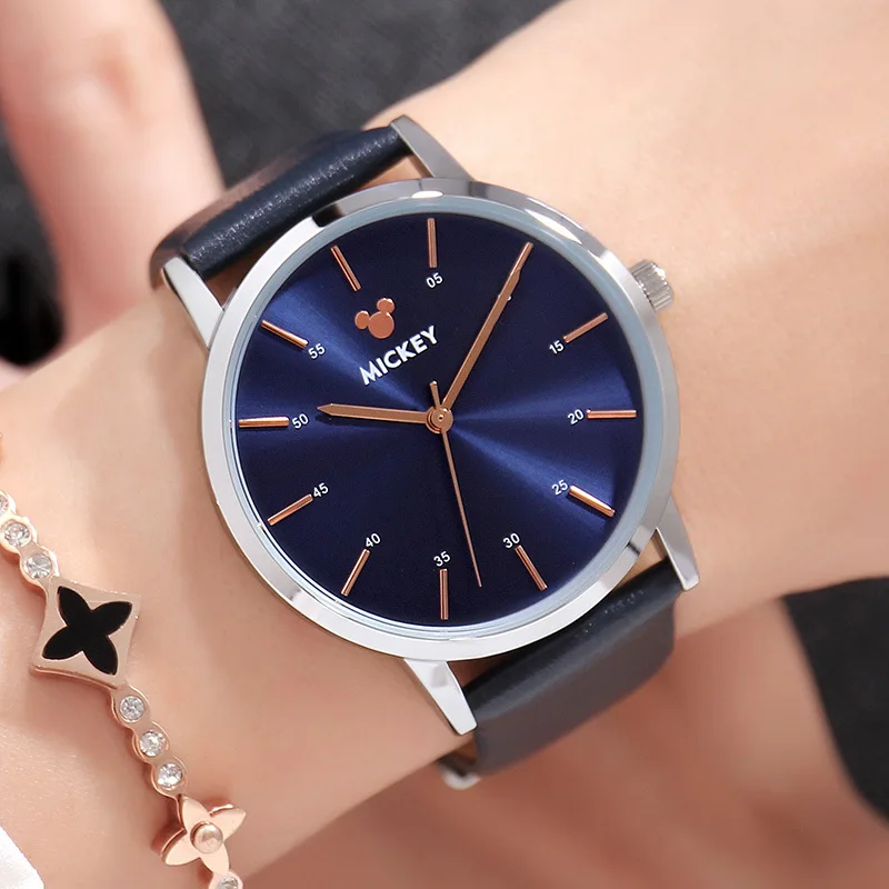 

man watches quartz leather men's watch Disney brand Mickey mouse mens watches waterproof casual male clocks Citizen movement