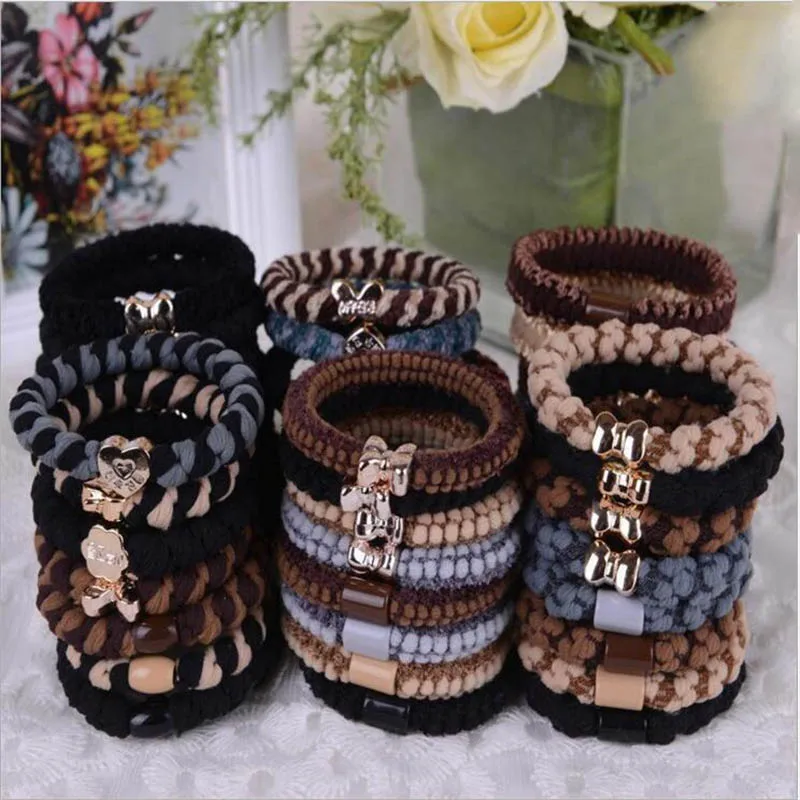 

Women Elastic Hair Bands Fashion Jewelry Hair Accessories Bows Headbands Adorable Ponytail Scrunchy Girls Ornamental Gum 4pcs