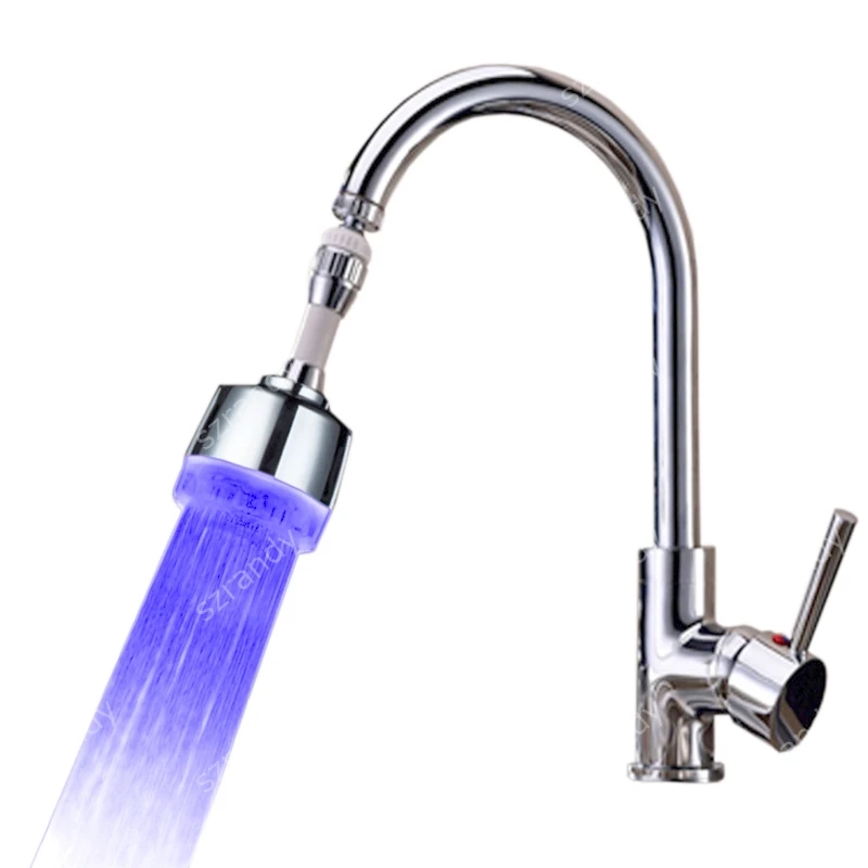 

360 degree rotating BLUE Color Water Glow Tap Aerator LED Faucet Light