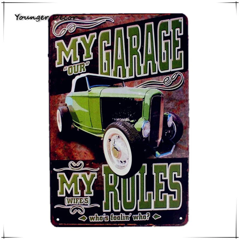 

Who's Fooling Who  Vintage Wall Decor My Garage My Rules Metal Poster Retro Home Wall Art Paintings Tin Signs Mix Order YA153