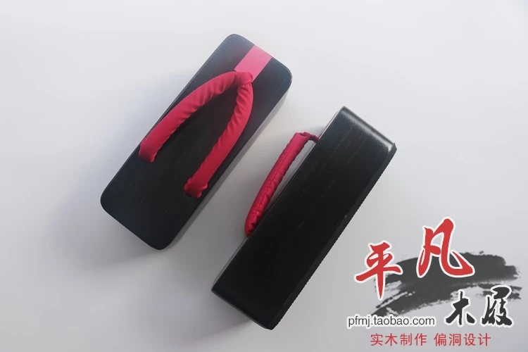 WHOHOLL/Обувь для костюмированной вечеринки; Geta Onmyoji Aoandou SR; женские шлепанцы; сандалии; Comiket; Сабо; обувь на толстой подошве черного цвета