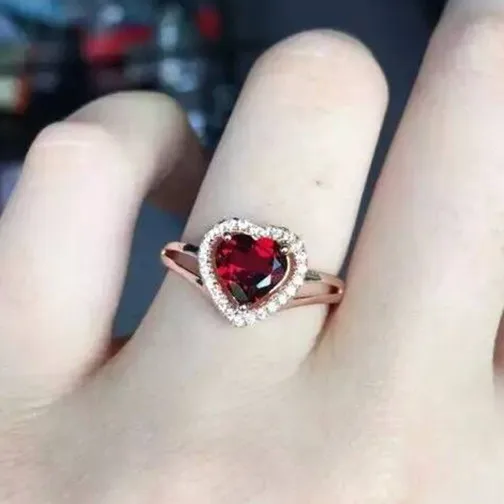 

Thai veteran silversmith pure manual S925 pure silver jewelry silver restoring ancient ways garnet female ring