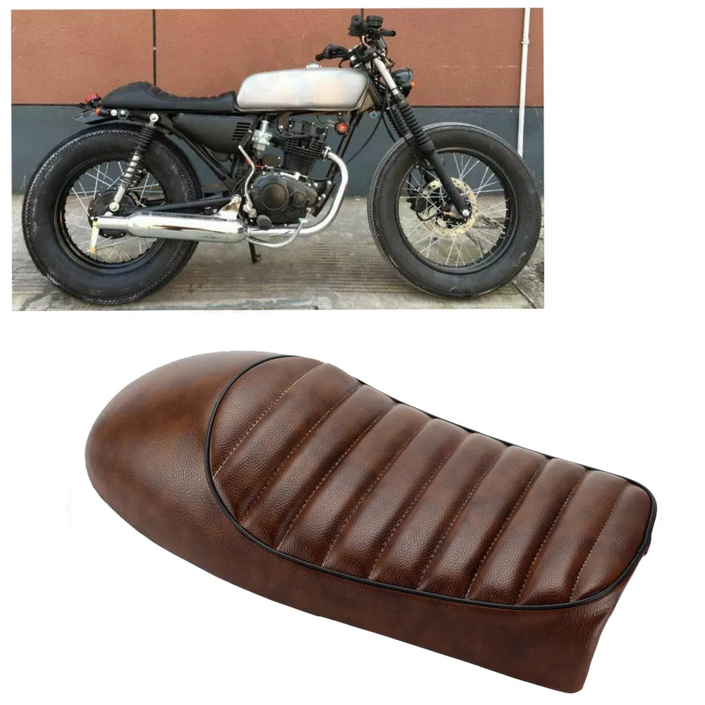 Motorcycle Brown Hump Custom Cafe Racer Seat Vintage Saddle For Honda