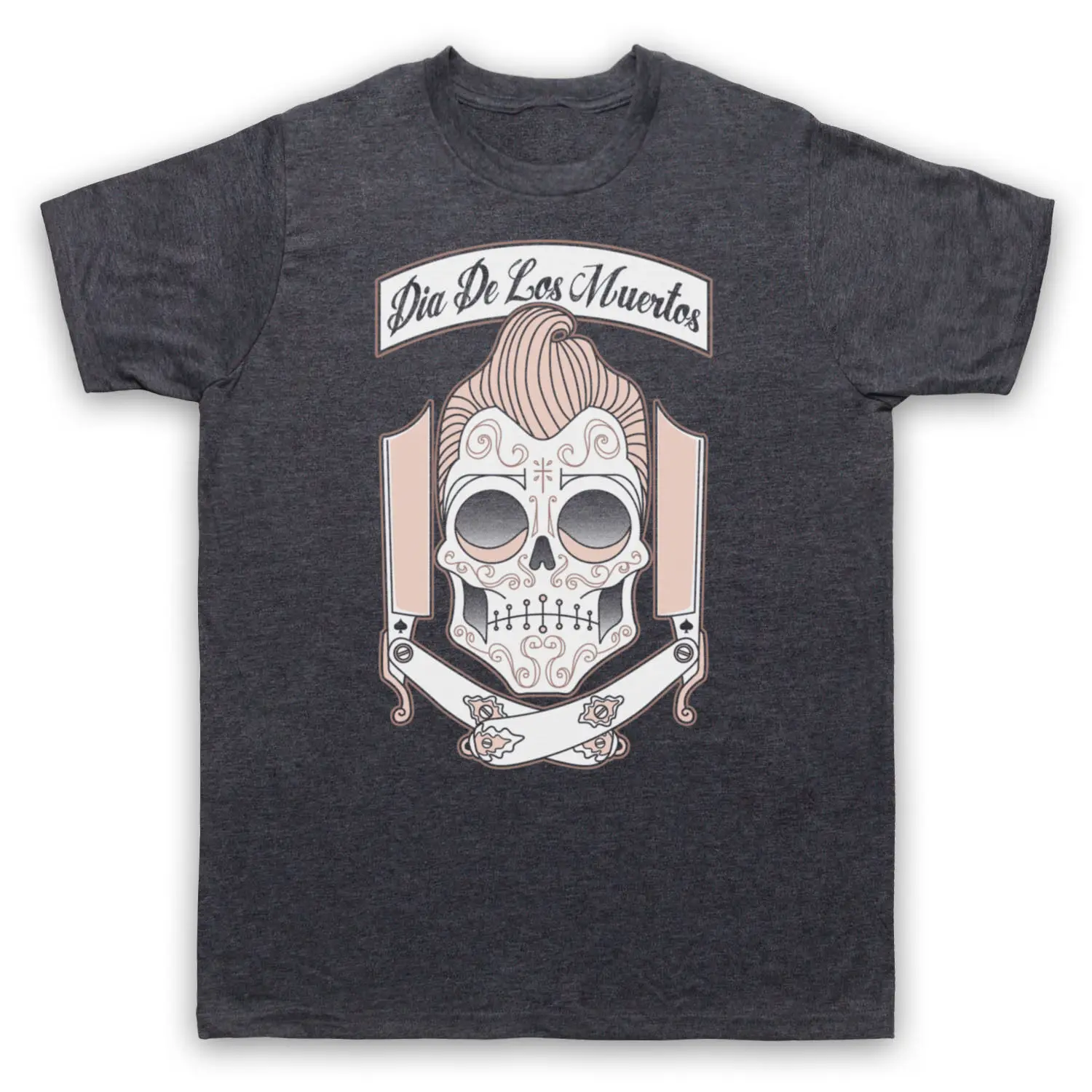 

Day of The Dead Mexican Day Skull Tattoo Men Crew Neck All Cotton T-shirt