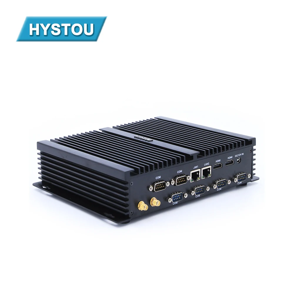 2 LAN безвентиляторный мини ПК i7 5550U промышленный компьютер с 6 RS232 COM HDMI
