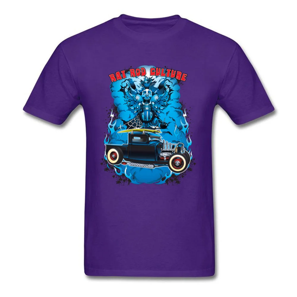 Rat Rod Culture 100% Cotton Fabric Men Short Sleeve Tees Normal Summer Fall Top T-shirts Design Tee-Shirts 2018 New O-Neck Rat Rod Culture purple