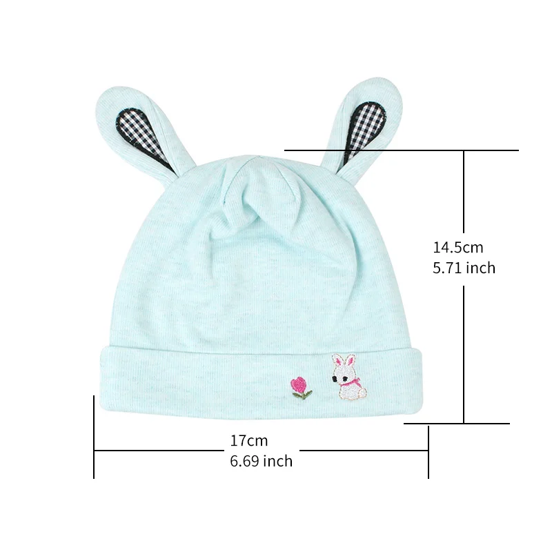 Cotton Newborn Baby Hat With Ears Cartoon Rabbit Soft Baby Beanie Boys Girls Tire Cap Solid Comfortable Newborn Beanie Hat 2018 (21)