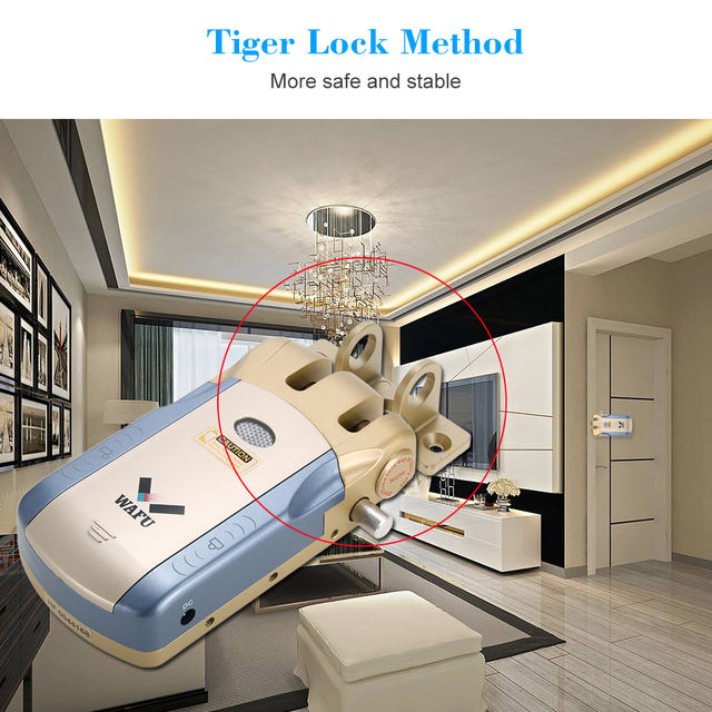 WAFU 010U 433MHz Keyless Invisible Electronic Door Lock With Remote Control Open & Close Smart Lock iOS Android APP Unlocking
