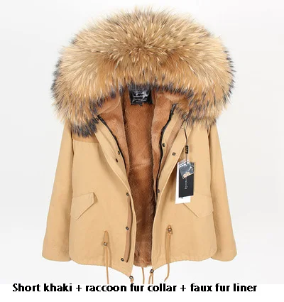Пальто из натурального меха, зимняя куртка, Женское пальто, Воротник из натурального Лисьего меха, свободная длинная парка, уличная одежда, новая корейская мода - Цвет: 2 short