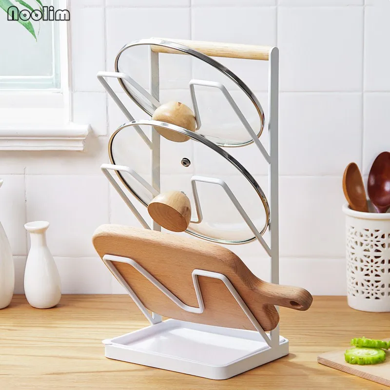 

NOOLIM Kitchen Japanese Kitchen Multi-layer Pot Rack Iron Cutting Board Storage Rack Drain Rack Kitchen Accessories Organizer