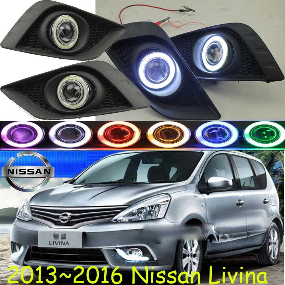 

car bumper headlight for Nissan Livina fog projector lens light 2013~2016y car accessories CCFL Livina headlamp