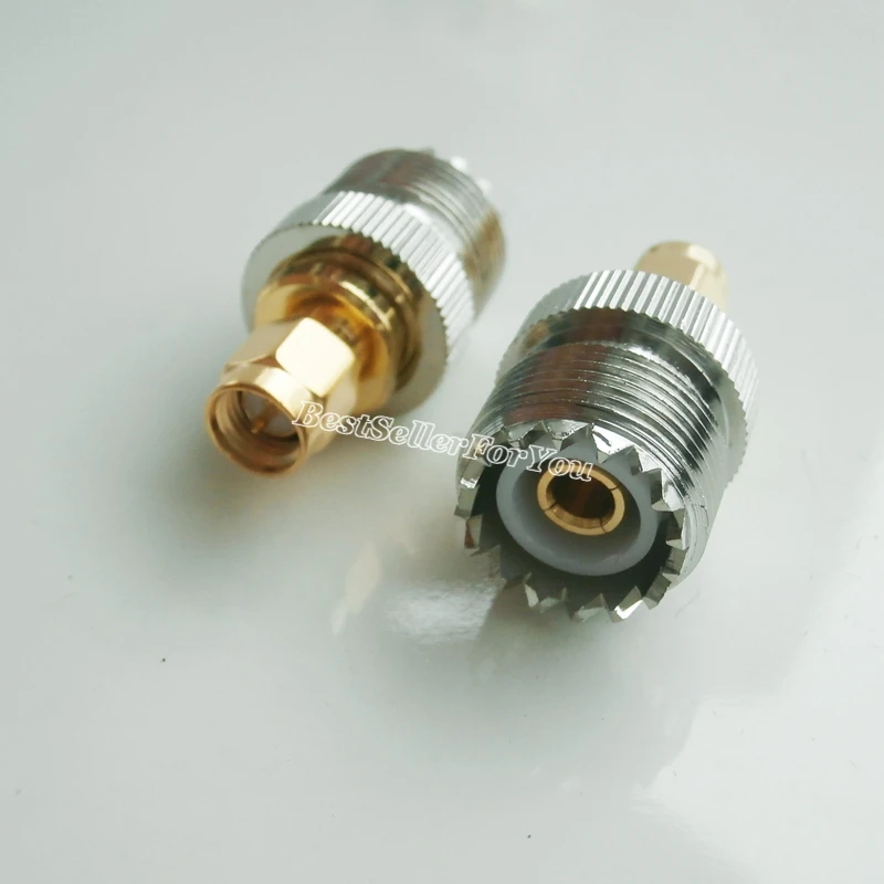

1Pcs SMA Male to UHF Female SO-239 SO 239 Plug RF Adapter Connect PL-259 Golden