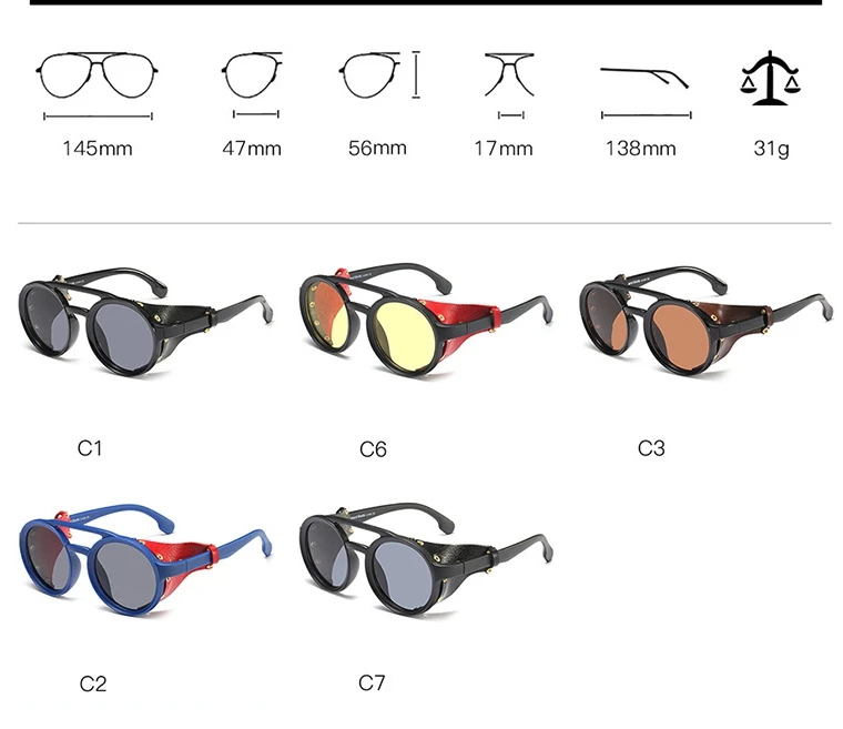 Мужские очки в стиле стимпанк, солнцезащитные очки для женщин, Ретро стиль, оттенки, UV400, винтажные очки, 45746