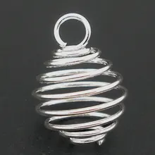 DoreenBeads сплав спиральная бусина в форме клетки кулон "фонарь" Подвески серебряного цвета DIY Ювелирные изделия 15 мм(5/") х 14 мм(4/8"), 4 шт. Новинка