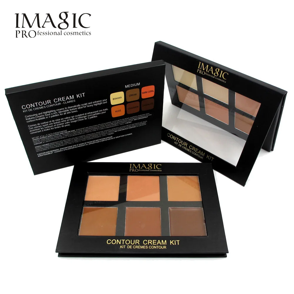 IMAGIC 6 Colors Concealer Cream Contour Palette Kit Pro Makeup Palatte Concealer Face Primer Net 30g