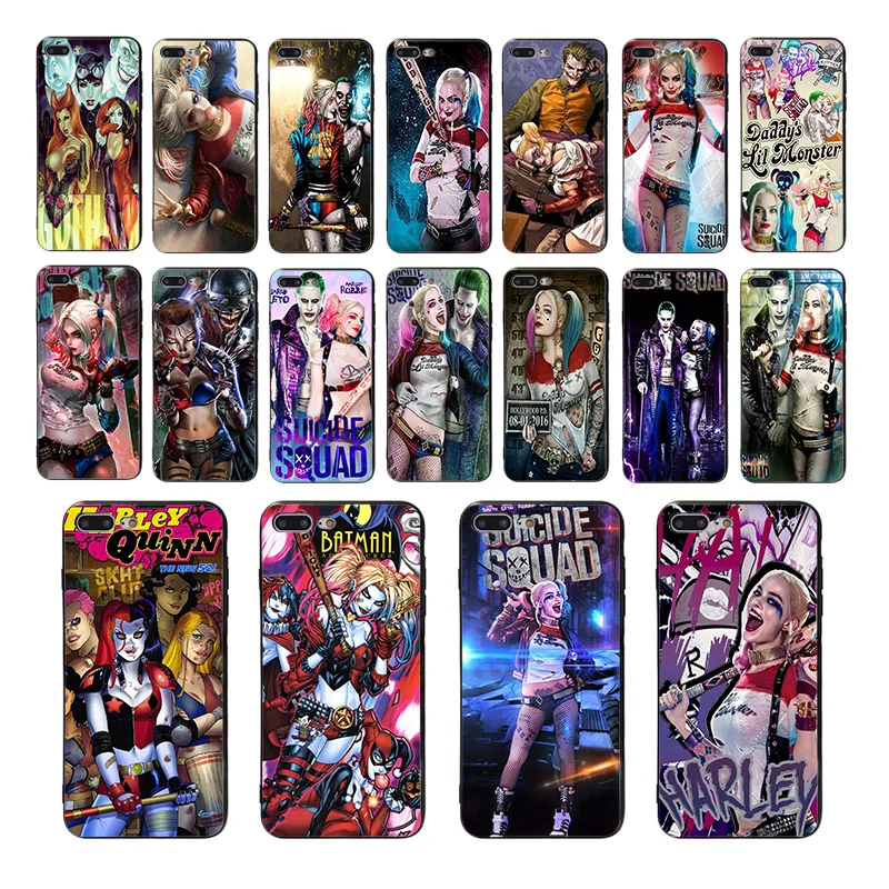 

Phone Case Cover Shell for iphone 10 x xs max xr se 5 5s 6 7 8 6s plus Harley Quinn Suicide Squad TPU black silicone Coque