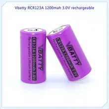 4 шт./лот, дешевая Vbatty CR123A 1200mah 3.V литий-ионная аккумуляторная батарея Vbatty163 с кнопкой сверху