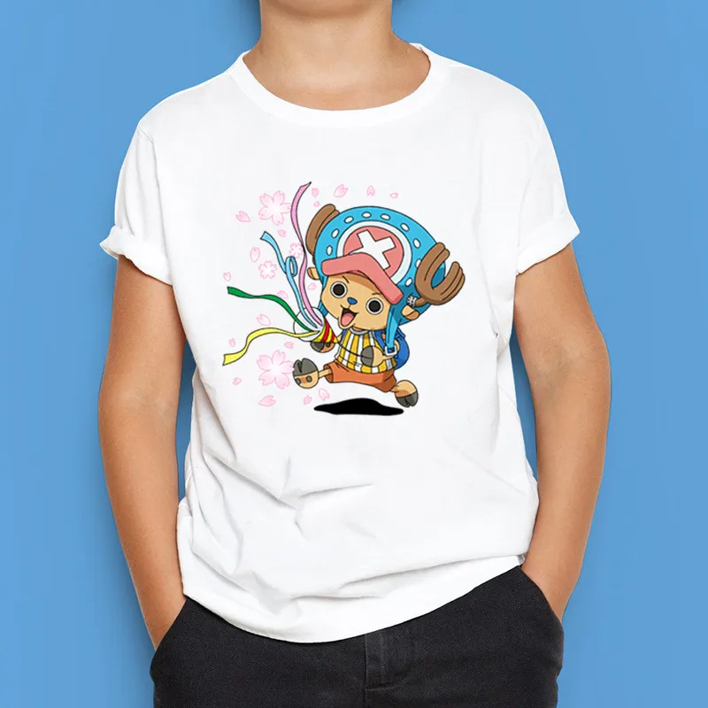 Летняя одежда для мальчиков и девочек с принтом Tony Chopper модная футболка короткими