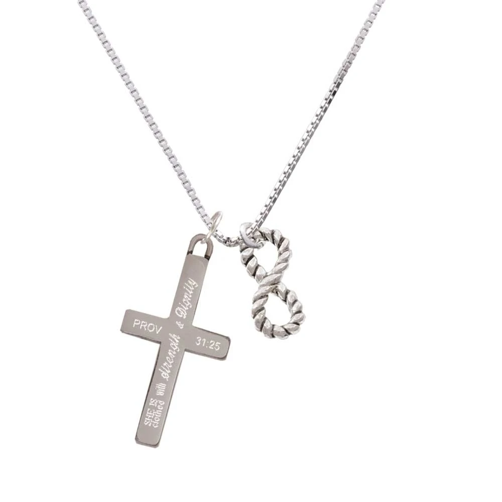 Infinity Rope - Strength and Dignity - Cross Necklace